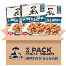 Quaker Oatmeal Squares Breakfast Cereal, Brown Sugar, 14.5 Ounce Pack of 3 