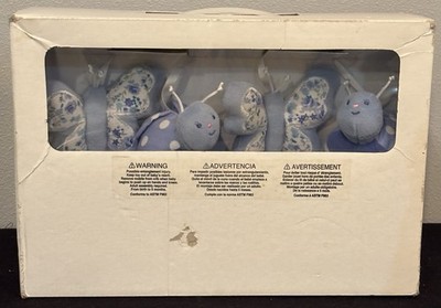 Vintage Carter's Ladybug Rose Crib Mobile Blue Butterfly Floral White Aston NIB