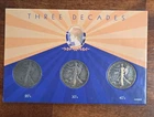 Three Decades Walking Liberty Half Dollar  Circulated Uncertified Coin