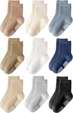 9 Pairs Toddler Boys Grip Socks Cotton Non Slip 0-5T