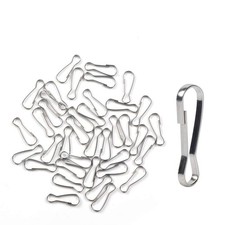 100 Pack 304 Stainless Steel Metal Spring Hooks, Rust-Proof Lanyard Snap Clip...