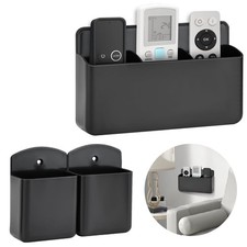 Remote Control Holder Wall Mount, 2Pcs Small Remote Holder and 3 Slot Adhesive