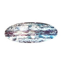Oval Iridescent Hair Clip VTG Textured Metallic Finish Purple Green Yellow White