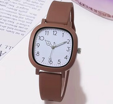 Uhr Armband Watch Damen Mädchen Mode Silikon Analog Quarz Viereckig