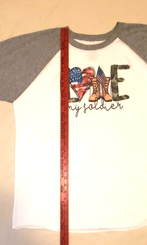 'Love My Soldier' Baseball T-Shirt in an XL - Very Soft, Cotton Blend - Picture 3 of 10