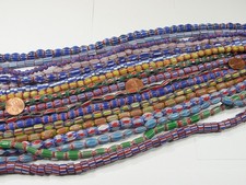 15 Strands 15" Assorted India Handmade Chevron Glass Beads Bulk Lot QZP-3