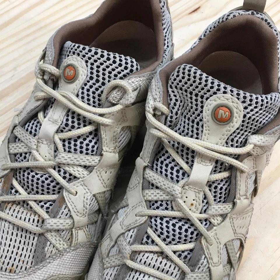 Merrell Shoes Womens 8 Waterpro Hiking Trail Vibram Outdoor Sneakers Beige Mesh - Image 4 of 4