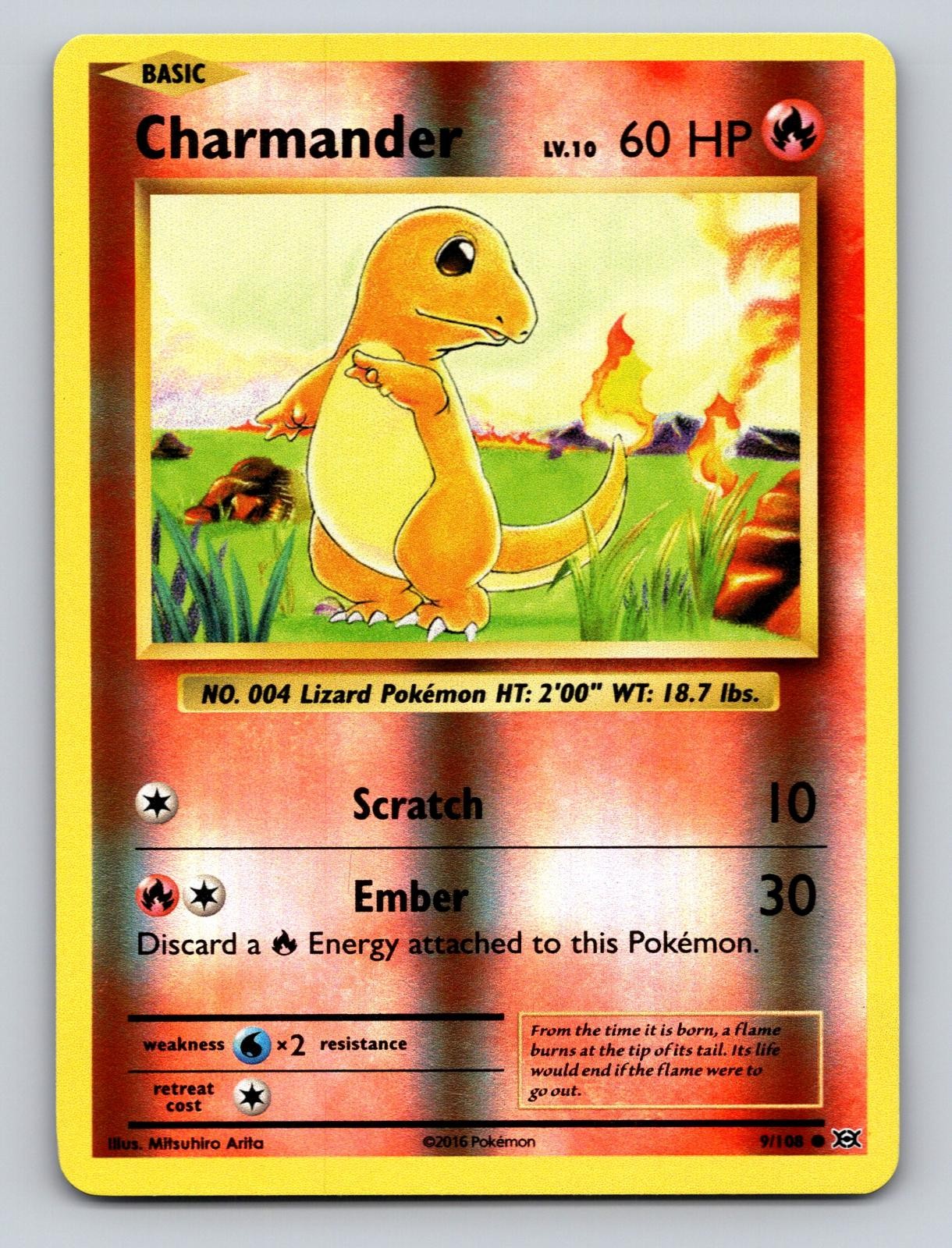 Charmander 9/108 Common XY Evolutions Pokemon Reverse Holo NM