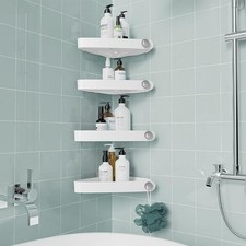 Shower Caddy Corner 4 Pack Adhesive Shelves for Bathroom Organizers and Storage