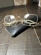 1960's Vintage Flip Down Lenses Reading Glasses Gold Toned Mid Century MCM