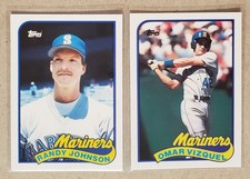 Randy Johnson #57T Omar Vizquel #122T 1989 Topps Traded Seattle Mariners Rookie