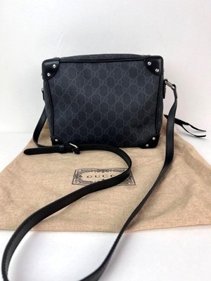 Gucci Black GG Supreme Selleria Square Messenger Bag Ebay Live | eBay