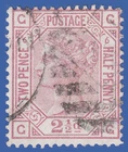 GB SG141 QV 1876 2.5d ROSY MAUVE PLATE 6 GG GU