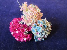 Vtg Millinery Flower Collection Pink Blue Forget Me Not 1/4" Blooms Korea H5219
