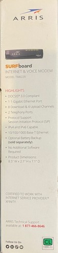 ARRIS TM822R Xfinity Internet and Voice Modem DOCSIS 3.0 - Picture 6 of 9