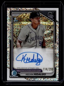 Kelvin Hidalgo 2024 Bowman Chrome Speckle Refractor Auto Card /299 #CPA-KHI
