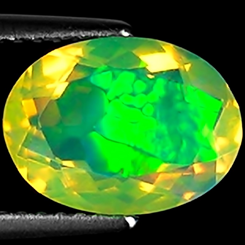 1.88 Ct Natural Ethiopian Faceted Opal Gemstone Multi Color Oval Cut