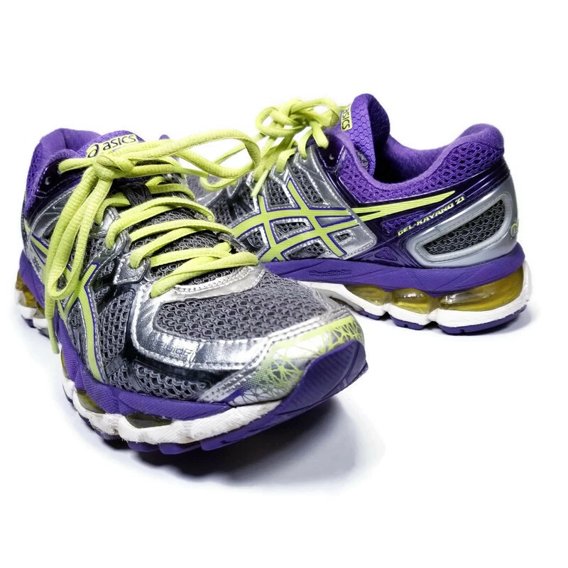Asics Gel Kayano 21 Silver Purple Lime Running Training Shoes Womens Sz 7.5 - Image 2 of 4