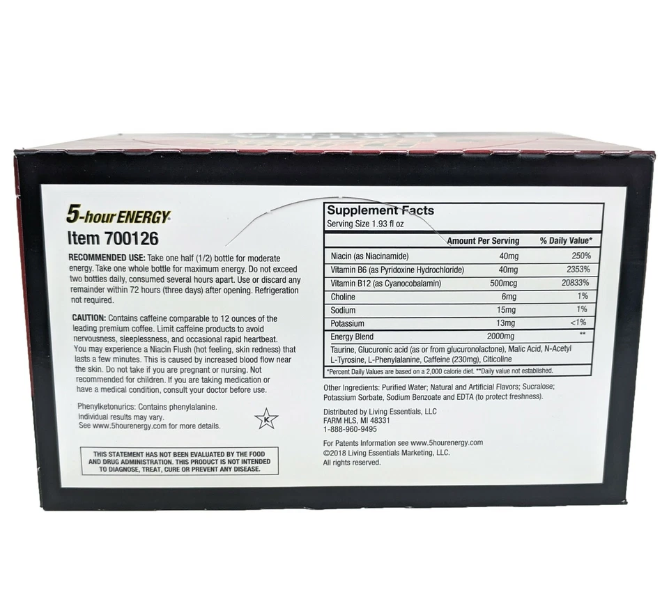 Bebida Energy Shots de 5 horas, fuerza regular y extra, elige tu sabor, 1,93 oz Foto 3 de 4