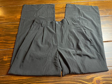 Shein Dress Pants Women's Size Large 40/42 Black Pleaded Straight Fit Flat Front