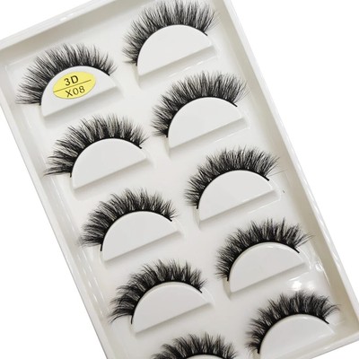 3D Mink False Eyelashes Makeup Fake Eye Lashes Faux Cils Tools Wholesale 5 Pairs