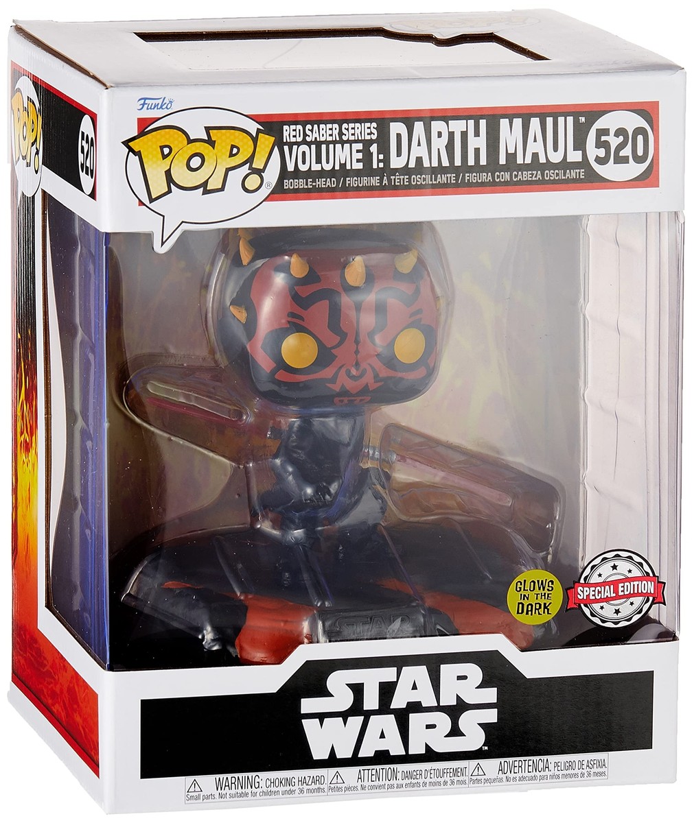 Funko Pop! Deluxe Darth Maul – Brilla En La Oscuridad, Figura De Vinilo De 9.5 Cm De Star Wars, Exclusiva, Regalo Para Coleccionistas Y Fans