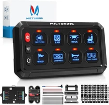 8 Gang Switch Panel P1S-B08 Blue 5.5Inch Multifunction Toggle/Touch Momentary Pu