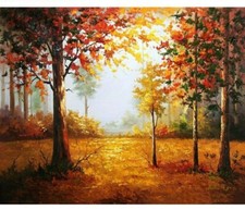 Paint By Numbers Adults kids Forest Autumn Land DIY Painting Kit 40x50CM Canvas