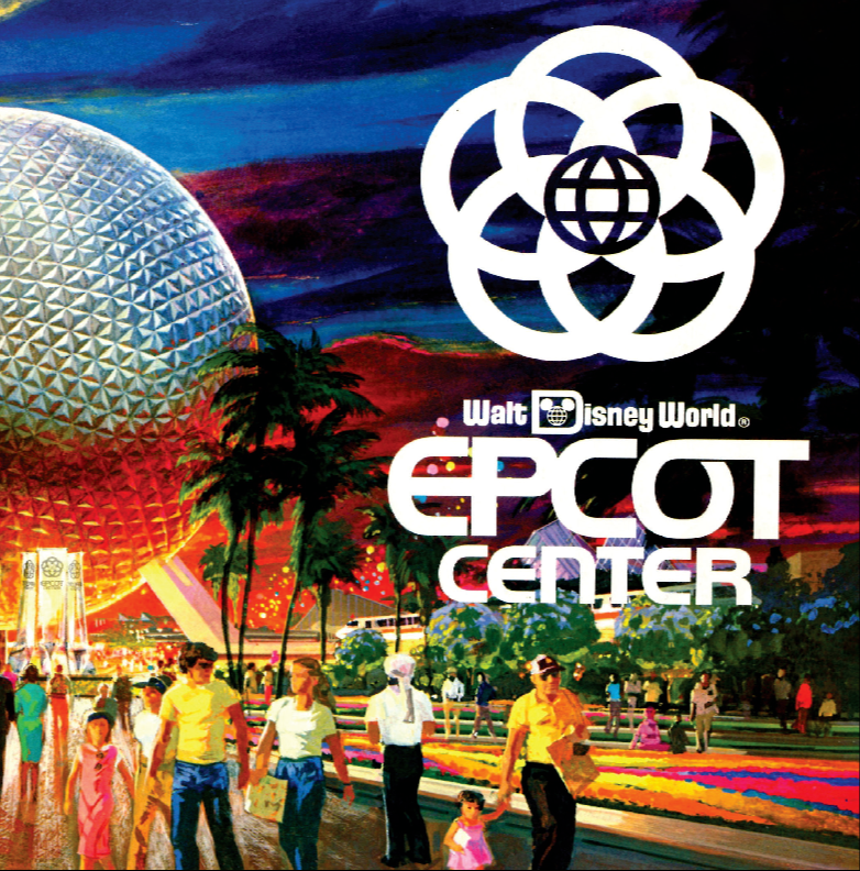 Walt Disney World Epcot Center Concept Art Spaceship Earth Poster