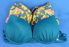 Shade Shore Underwire Padded Push Up Bikini Top Lot Size 34B D6383