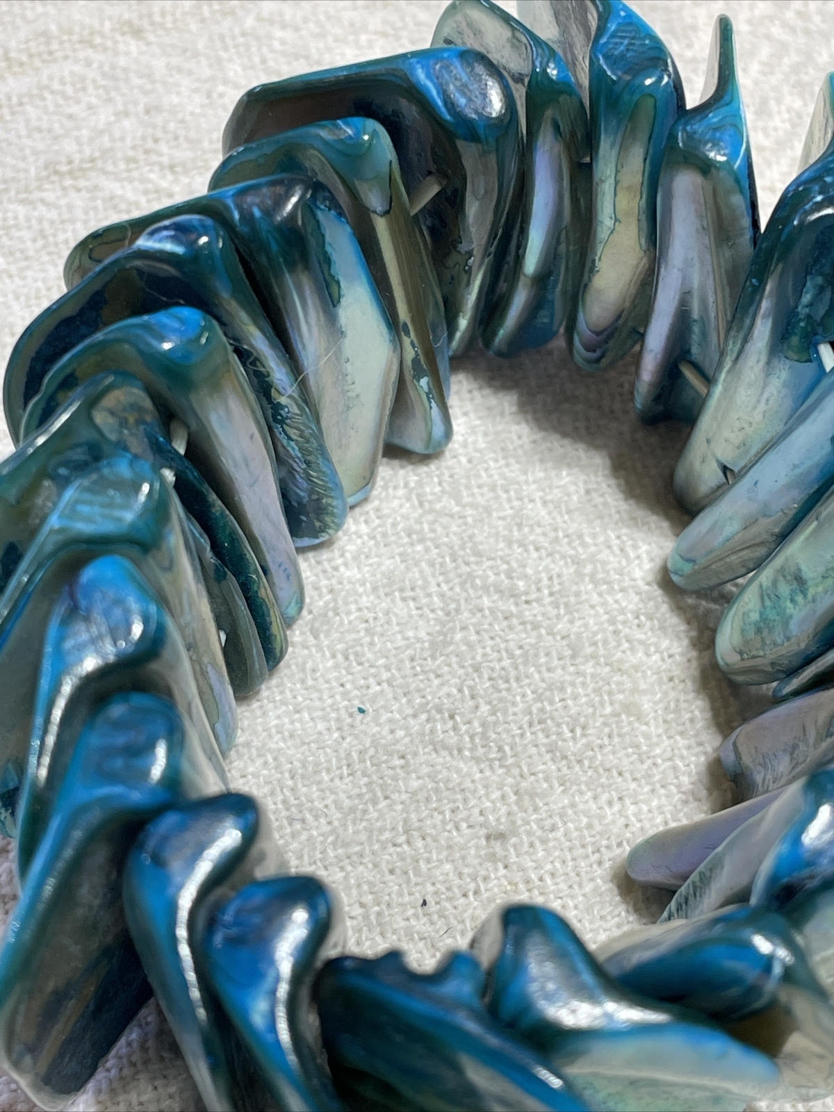 Heavy thick and chunky abalone shell bracelet - image 3