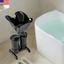 Backwash Shampoo Bowl Basin Sink Unit Rolling Beauty Spa Salon Hair Wash Station