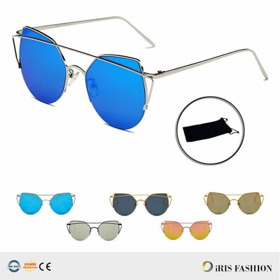 flat lens mirrored sunglasses