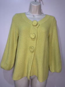 yellow chunky knit cardigan