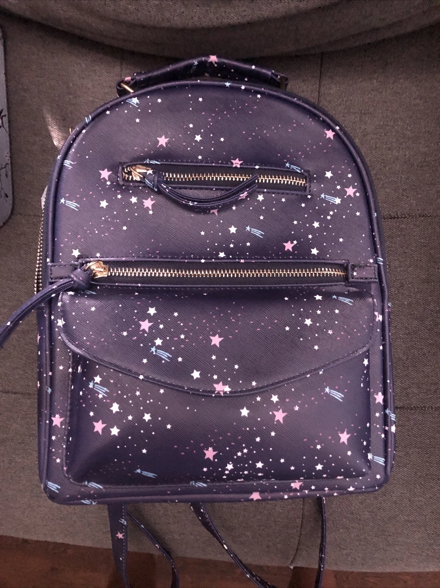 Underonesky Dark purple colorful shooting stars print mini backpack new w tags
