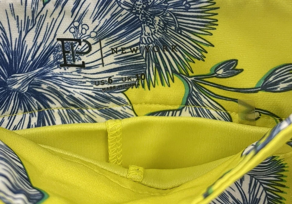 EP New York, NWOT, $95, Yellow Tropical Flowers Pro Golf‎ Skort , size 6 - Image 3 of 4