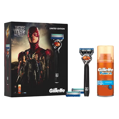 Gillette Fusion Pro Glide Rasierer Geschenk Set Justice League Limited Edition