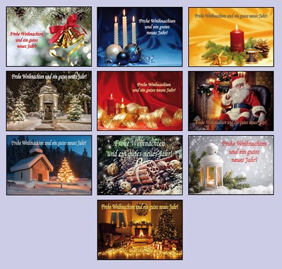 BEDRUCKBARE Weihnachtskarten mit Umschlag Klappkarten Set Grusskarten 1-10