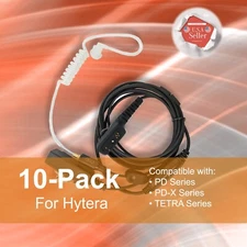 10x Acoustic Tube PTT Earpiece (2-Wire) for Hytera Radios PD700 PT560 PD792EX