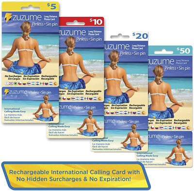 $50 Prepaid Phone Long Distance Calling Card No Expiration, No Hidden Surcharges