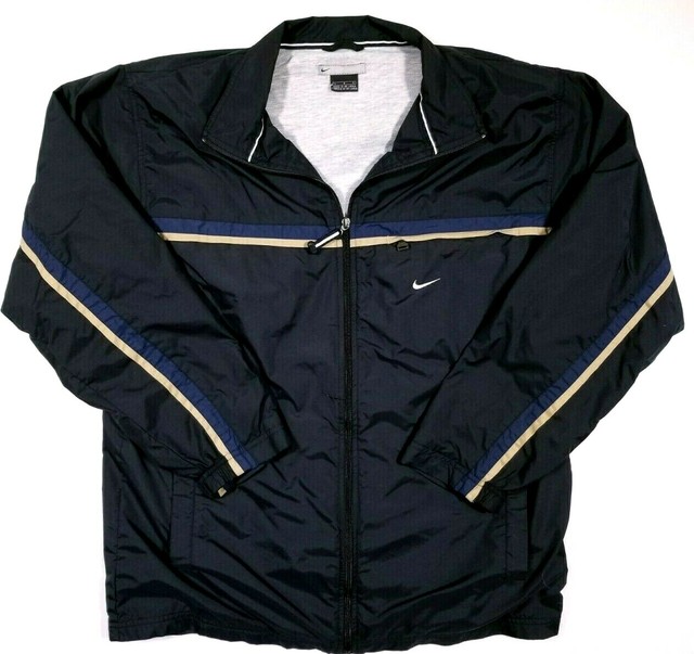 Vintage Nike Black Zip Up Lined Windbreaker Jacket Size L Large Men's | eBay
