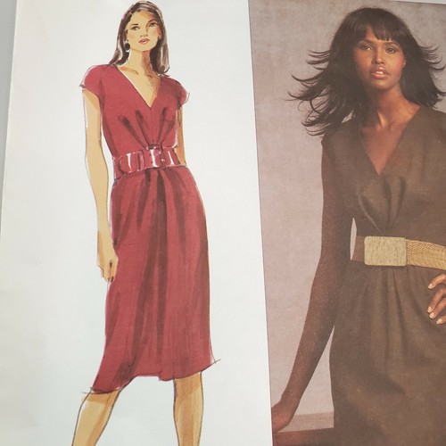 Abito Vogue modello cucito V1025 Anne Klein New York Misses non tagliato AA 6-12 - Foto 3 di 6