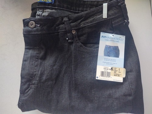 New Riders by Lee Jeans Womens Size 18x32 Onyx Black Fit Innovations Tummy W1