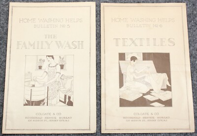 1926 Colgate Home Washing Helps Bulletin #5 & 6 Soap Vintage Advertising Booklet
