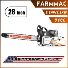71cc Gas Pro Chainsaw with 28'' Guide Bar Chain Compatible with 372XP Cut Tree