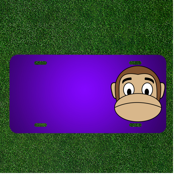 Custom Personalized License Plate - Add Names to Sad Monkey Face