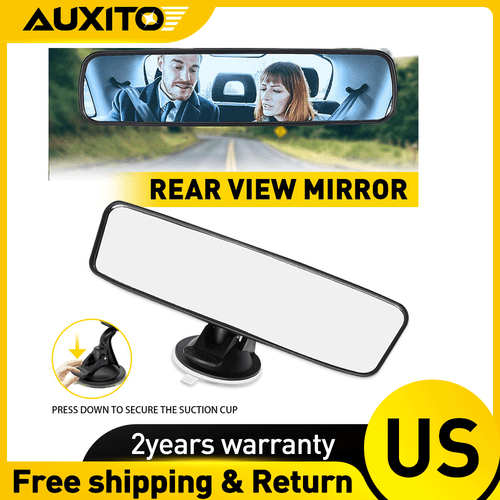 Car Truck Rear View Mirror Glass Suction Cup Stick On Interior Wide Universal A
