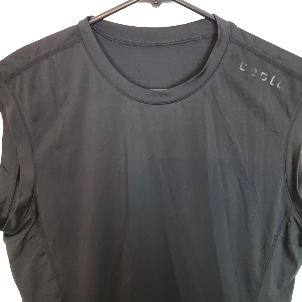 Telas Mens L Black Solid Sleeveless Crew Neck Pullover Athletic Tank Top - Image 2 of 4