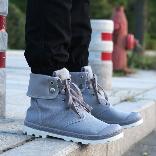 Mens Casual Round Toe High-Top Canvas 