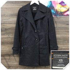 Women's Icebreaker Skyline Trench Jacket 100% Nz Merino Wool Size Xs